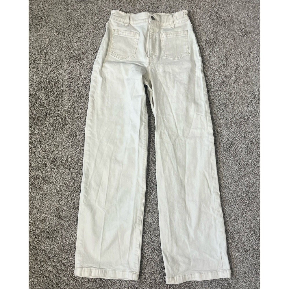 Madewell The Perfect Vintage Wide-Leg Jeans — White — Size 25 Flat Front
